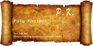 Palg Kazimir névjegykártya